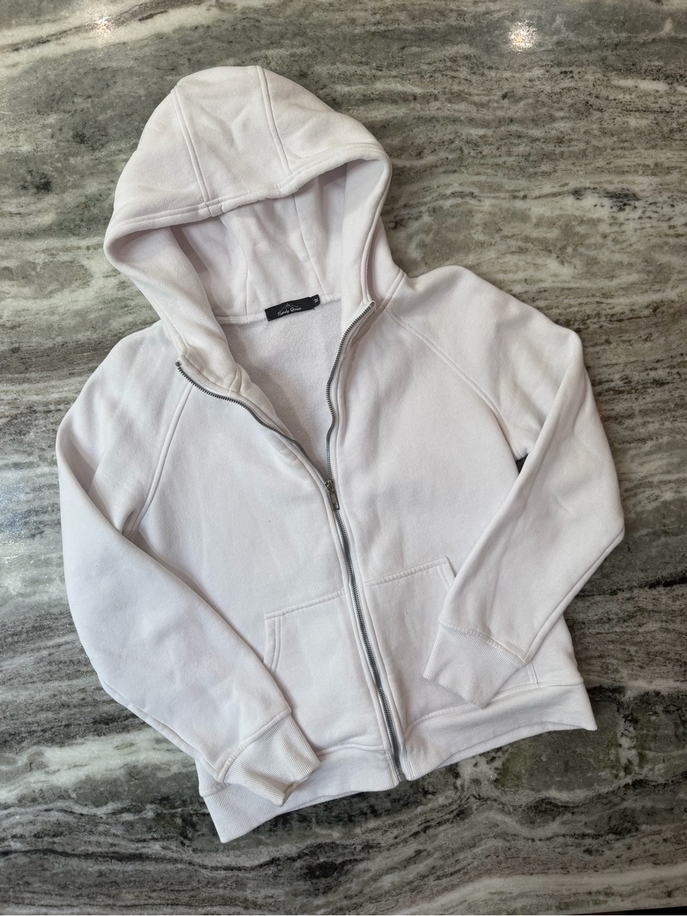 Trendy Queen White Zip-Up Hoodie
Size Medium - Picture 2 of 4